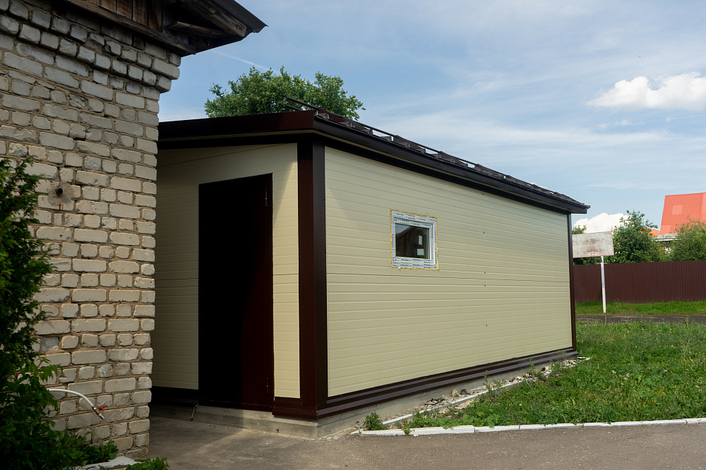 Каркасный гараж из сэндвич-панелей для Меленковского центра социального обслуживания населения
